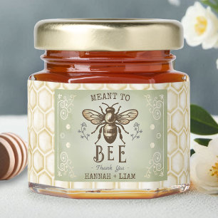 Wedding Meant to Bee Honeybee Thanks Sage Green Honey Jar Favors
