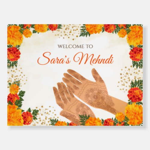 Wedding Mehndi signs as Welcome to Mehendi decor