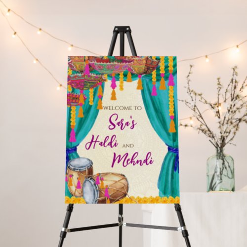 Wedding Mehndi welcome sign Dholki welcome signs