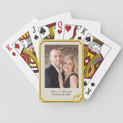 Wedding Memento photo and personalize Poker Cards