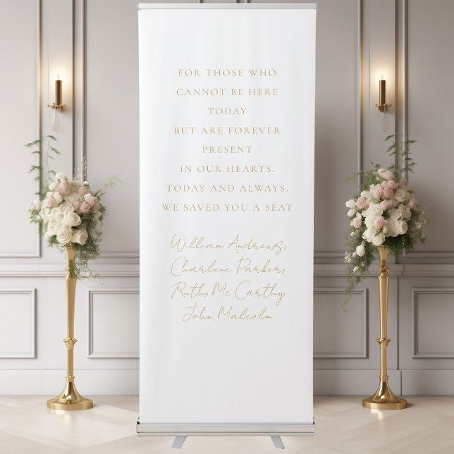 Wedding, Memorial Banner, Elegant, Script Font Retractable Banner (Custom Wedding, Memorial Banner, Elegant, Script Font Retractable Banner with your text & names.)