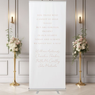 Wedding, Memorial Banner, Elegant, Script Font Retractable Banner