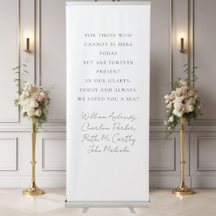 Wedding, Memorial Banner, Elegant, Script Font Retractable Banner