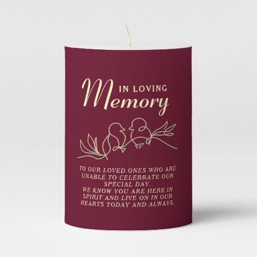 Wedding Memorial Candles In Loving Memory