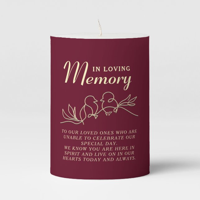 Wedding Memorial Candles In Loving Memory (Front)