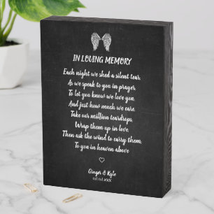 Wedding Memorial Chalk Blackboard Effect Wooden Box Sign