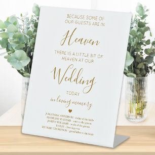 Wedding Memorial Gold Personalized Heaven Poem  Pedestal Sign