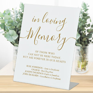Wedding Memorial Gold Personalized Loving Memory Pedestal Sign