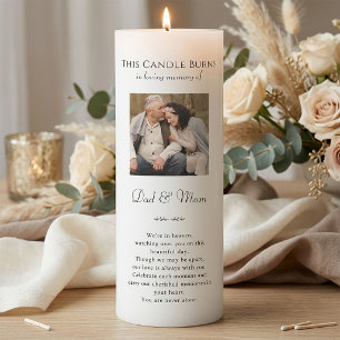 Wedding Memorial In Loving Memory Of Dad & Mom Pillar Candle