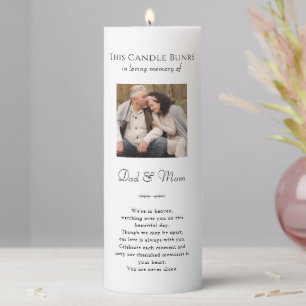 Wedding Memorial In Loving Memory Of Dad & Mom Pillar Candle