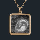 Wedding Memorial Loved One Photo Charm Square Gold Plated Necklace<br><div class="desc">// Note: photo used is a placeholder image only. You will need to replace with your own photo before ordering/ printing. If you need help with this please contact me.</div>