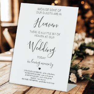 Wedding Memorial Modern Personalized Heaven Poem  Pedestal Sign