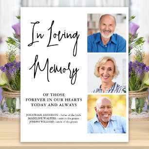 Wedding Memorial Personalize 3 Photo Loving Memory Poster