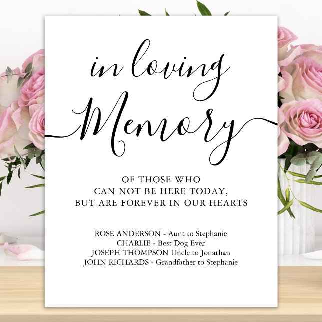 Wedding Memorial Personalized In Loving Memory   Poster (Creator Uploaded)