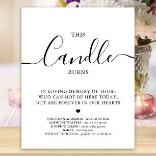Wedding Memorial Personalized This Candle Burns Poster