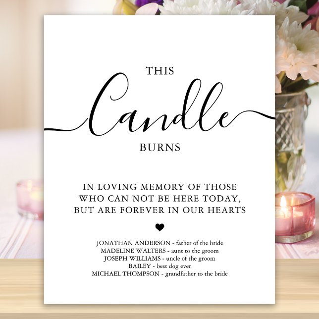 Wedding Memorial Personalized This Candle Burns Poster (Creator Uploaded)