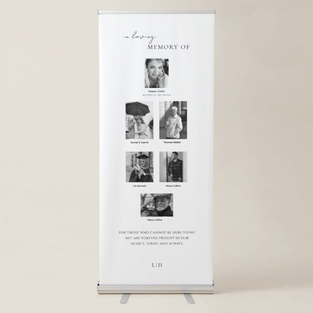 Wedding Memorial Photos In Loving Memory Retractable Banner (Front)
