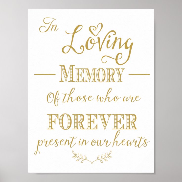 Wedding Memorial table In memory print | Zazzle