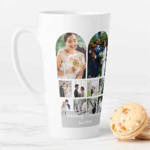 Wedding Memories 10 Photo Collage Couple Template Latte Mug
