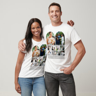 Wedding Memories 10 Photo Collage Couple Template T-Shirt