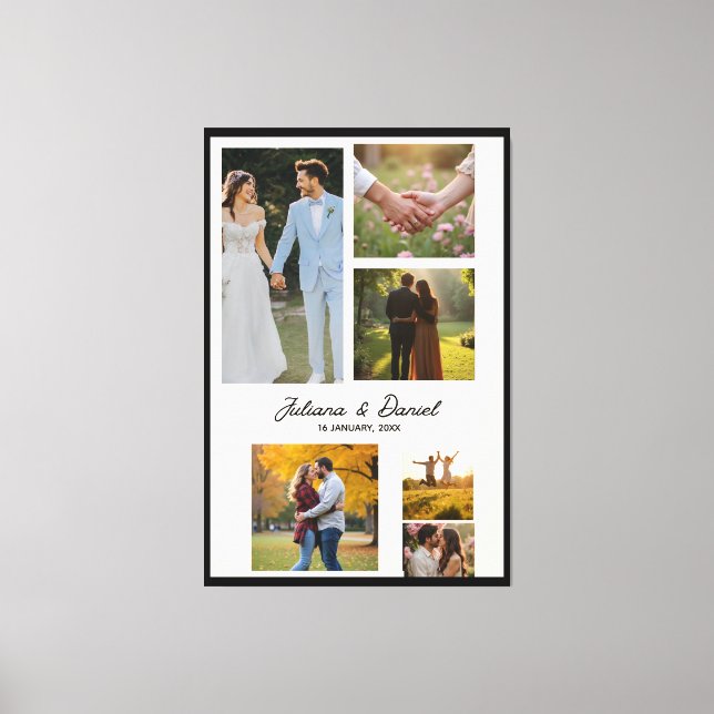 Wedding Memories Custom Collage Canvas Print (Front)