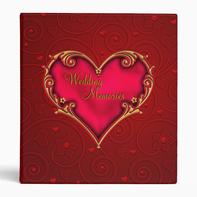 Wedding Memories Customizable Photo Album Cover Binder (Front)