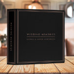 Wedding Memories Elegant Faux Rose Gold and Black 3 Ring Binder<br><div class="desc">An elegant wedding memories binder featuring modern minimalist typography and a double border in faux rose gold on a simple black background. The text can easily be personalized to make a design as unique as you are!</div>