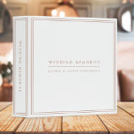 Wedding Memories Elegant Faux Rose Gold and White 3 Ring Binder<br><div class="desc">An elegant wedding memories binder featuring modern minimalist typography and a double border in faux rose gold on a minimalist white background. The text can easily be personalized to make a design as unique as you are!</div>