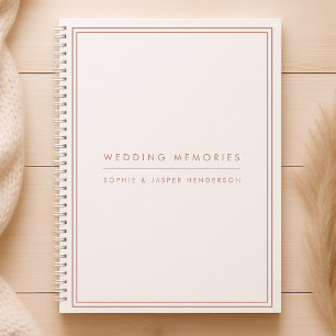 Wedding Memories Elegant Faux Rose Gold and White Notebook