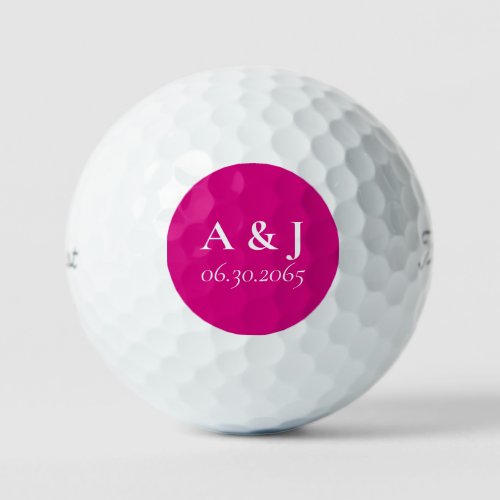 Wedding Memories Fuschia Titleist Pro VI Golf Balls