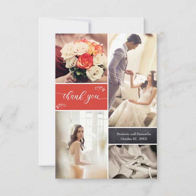 Wedding Memories" Personalized Thank You  Card (Front)