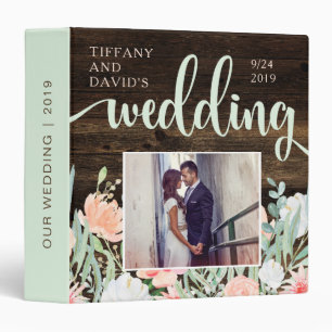 Wedding Memories Wood Look and Floral Binder