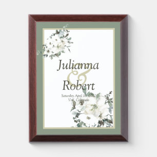 wedding memory award plaque