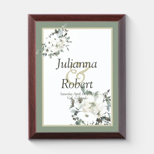 wedding memory award plaque (Vertical)