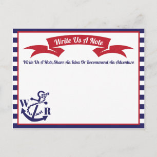 Wedding Memory Postcard Modern Blue Nautical Sea