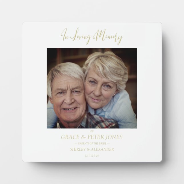 Wedding Memory Table Remember Photo Loved Parents Plaque (Front)
