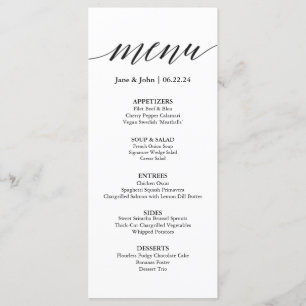 Wedding Menu Card