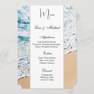 Wedding Menu Card Beach Theme