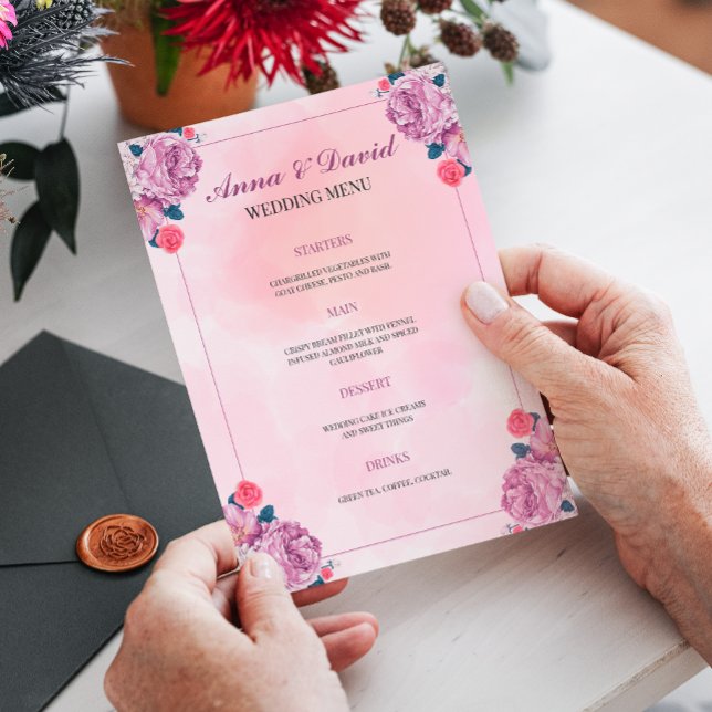 Wedding Menu Card. Customizable (Creator Uploaded)