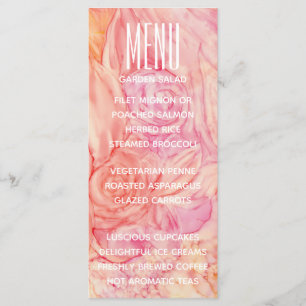 Wedding Menu Card Fresh Flowers