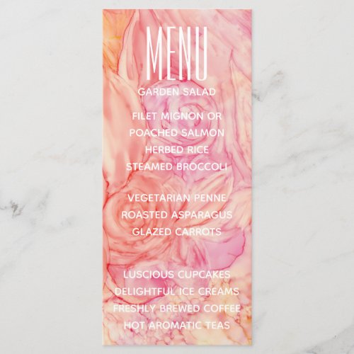 Wedding Menu Card Fresh Flowers