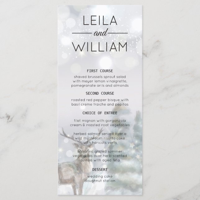 Wedding Menu Card winter magical idyll (Front)