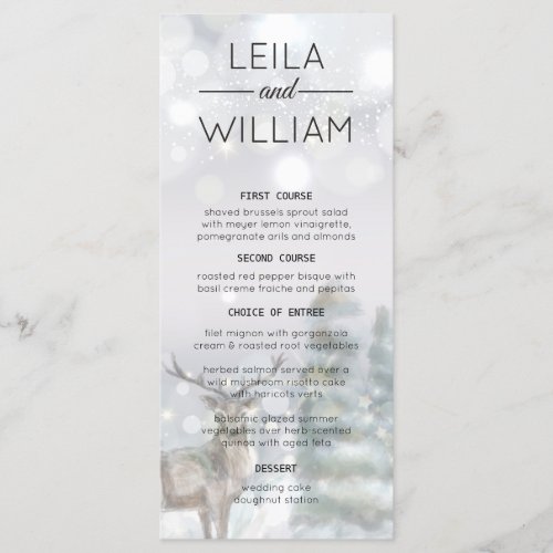 Wedding Menu Card winter magical idyll