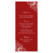 Wedding Menu Cards Elegant Monogram Red White