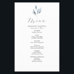 Wedding Menu Cards Watercolor Botanical Leaves Flyer<br><div class="desc">These budget wedding menu sheets feature watercolor botanical leaves in shades of dusty blue. Use the template fields to diy your custom dinner items. Order samples or print larger orders. An elegant choice for rustic and garden themed weddings. To see more designs like this visit www.zazzle.com/dotellabelle Unique art and design...</div>