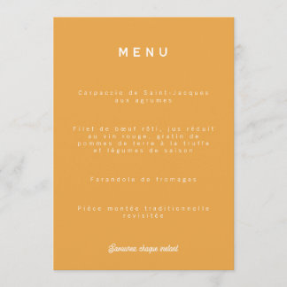 Wedding menu Colorus - Orange