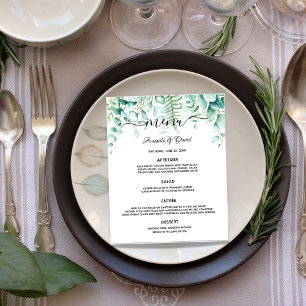 Wedding Menu eucalyptus greenery woodland ferns Flyer