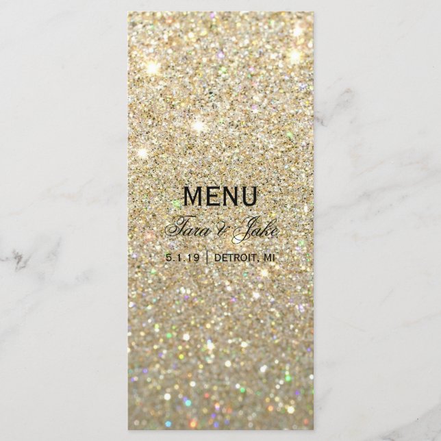 Wedding Menu - Gold Glit Fab (Front)