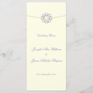 Wedding Menu Ivory with Diamonds and Pearls