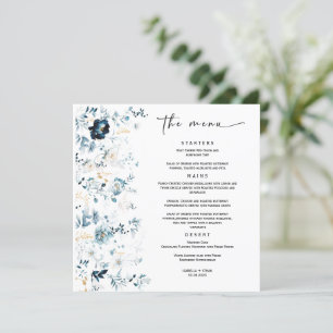 Wedding Menu Navy Blue and Gold Template